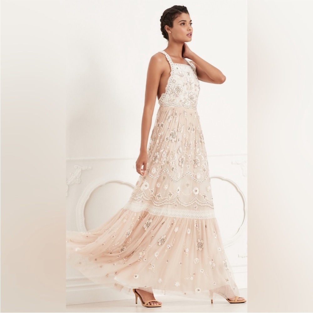 NWT Needle and Thread Pink Petal cluster bib gown xs 🦋 - Picture 3 of 16